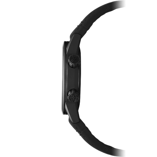 Freelancer Men's GMT Worldtimer Black Leather Watch | 41mm