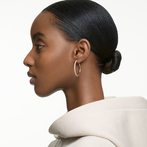 Stone Hoop Earrings Pavé