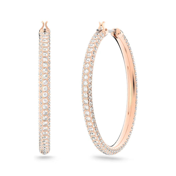 Stone Hoop Earrings Pavé
