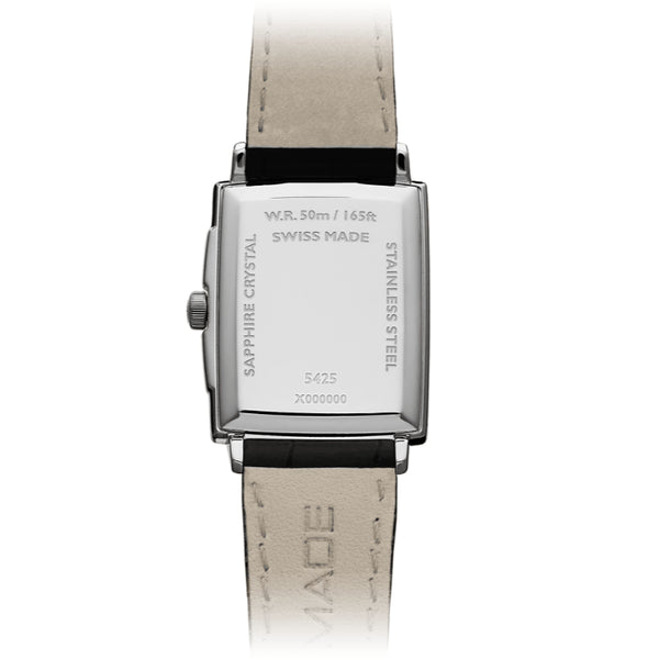 Toccata Men's Classic Rectangular Stainless Steel Leather Watch | 37 x 29mm