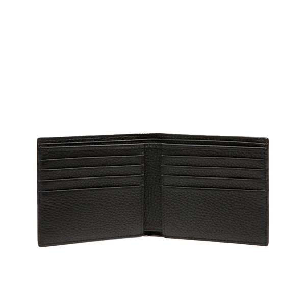 Ribbon | Bifold Wallet in Black Grained Leather