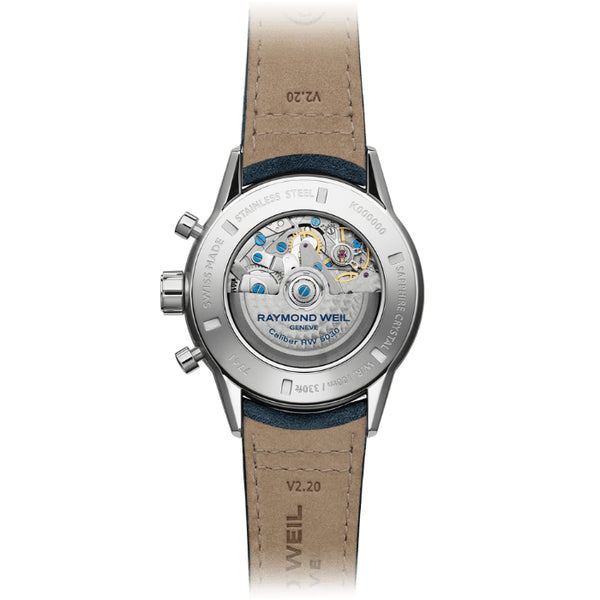 Freelancer Men's Automatic Chronograph Blue Leather Watch | 43.5mm