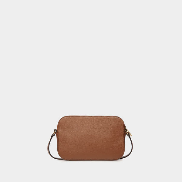 Lock Me | WoSmall Crossbody Bag in Brown Grained Leather
