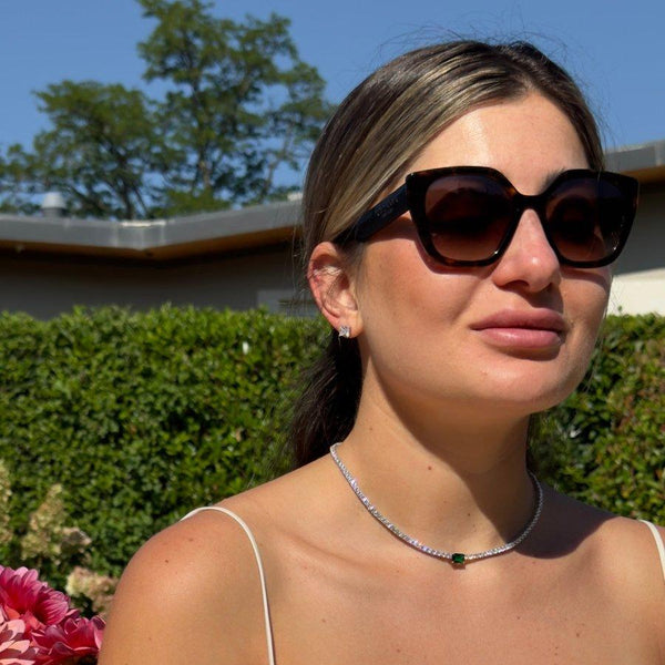 Classic Baguette Center Silver Choker