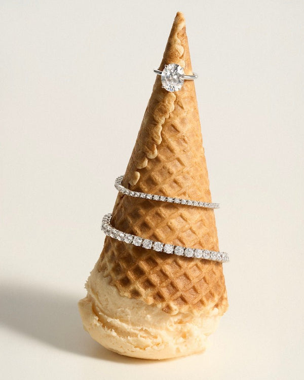 Cushion Cut Karolina White Silver Ring