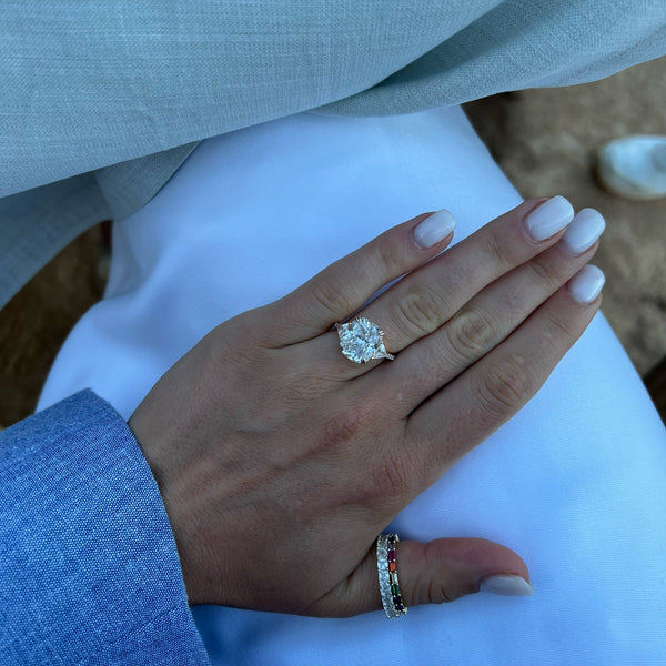 Elongated Cushion Cut Karolina White Silver Ring