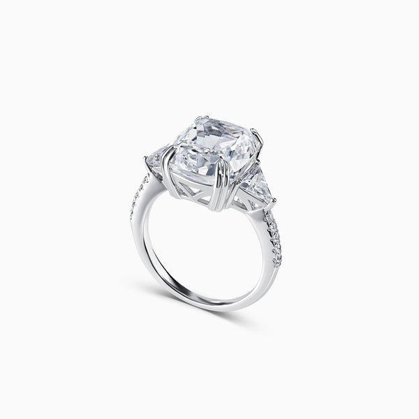 Elongated Cushion Cut Karolina White Silver Ring