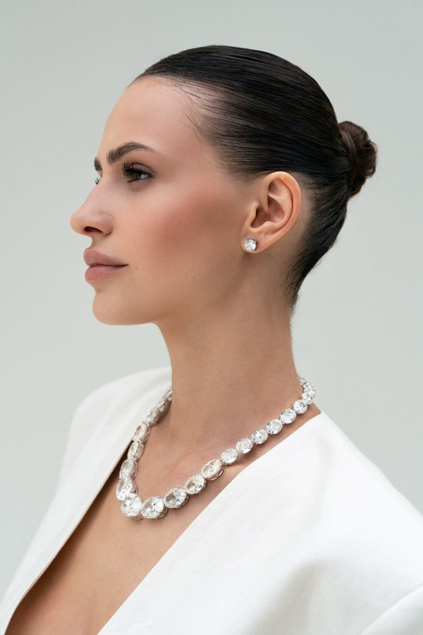 Round Stud 14mm Silver Earrings