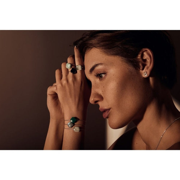 Ear Chips | Yellow Gold | White Mother-of-Pearl