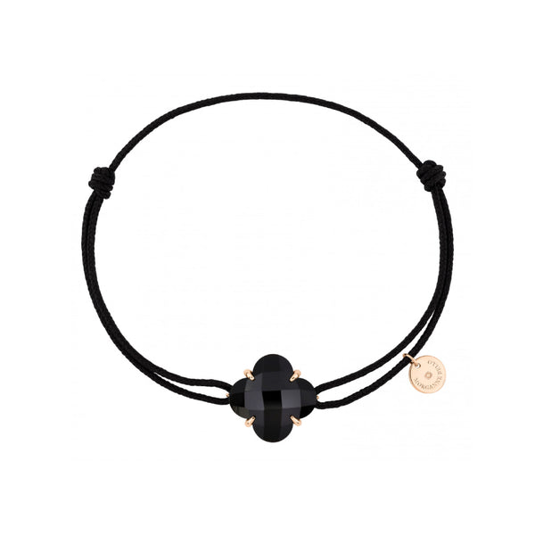 Victoria Clover Bracelet String | Pink | Gold Onyx