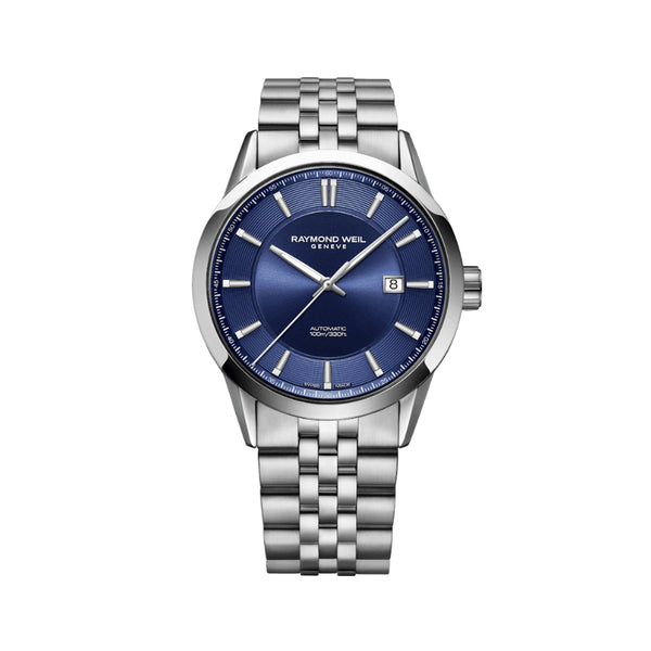 Freelancer Men's Automatic Blue Dial Stainless Steel Bracelet Watch | 42mm