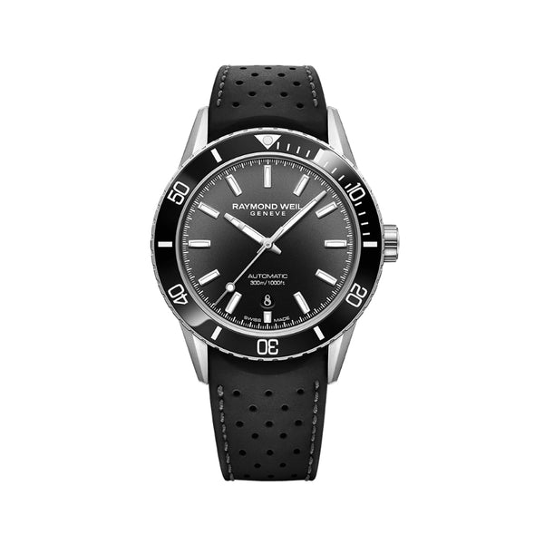 Freelancer Diver Black Dial & Rubber Strap. Stainless Steel Watch | 42.5mm