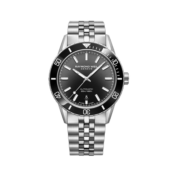 Freelancer Diver Men's Stainless Steel Gradient Black Dial Bracelet Watch | 42.5mm