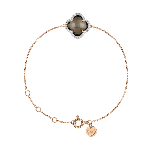 Bracelet Victoria | Rose Gold | Smoky Quartz + Diamonds