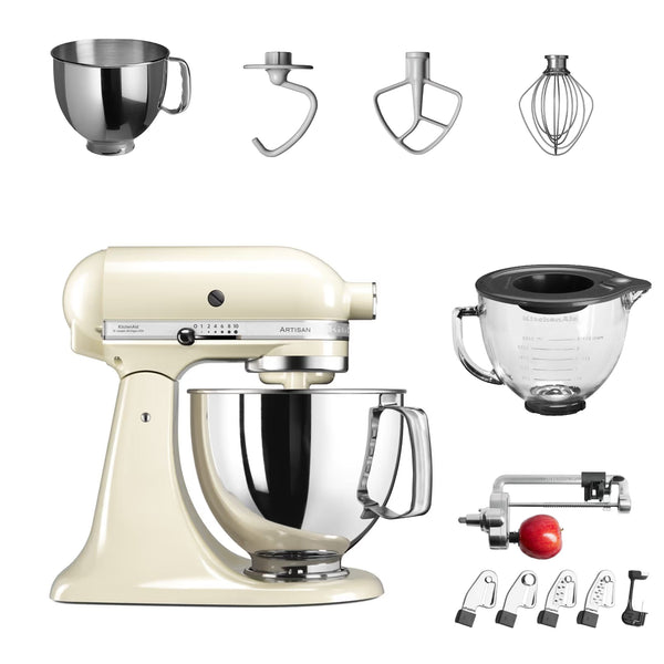 KSM135 Cream SWISS GARANTIE + Glass Bowl + Vegetable Slicer