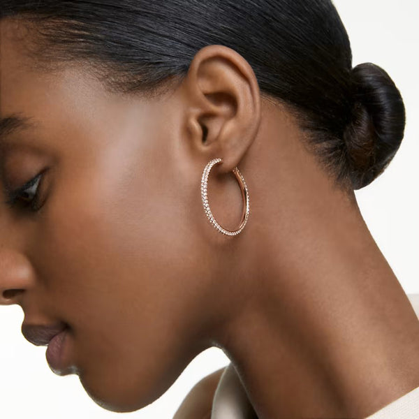 Stone Hoop Earrings Pavé