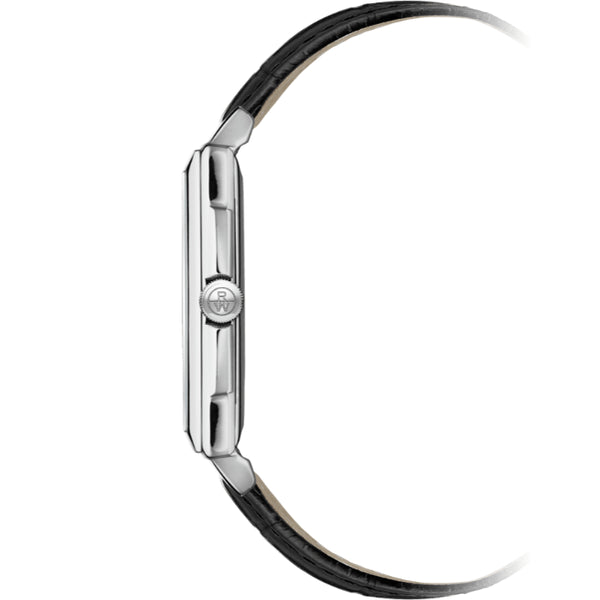 Toccata Men's Classic Rectangular Stainless Steel Leather Watch | 37 x 29mm