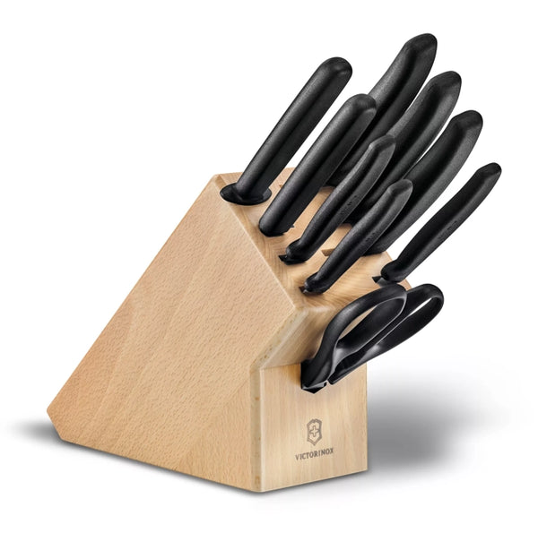 Swiss Classic Knife block made of beechwood with nine blades