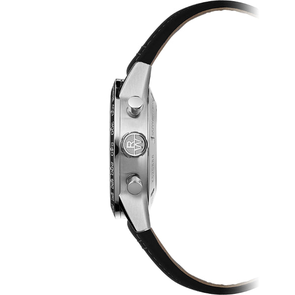 Freelancer Men's Automatic Chronograph Black Leather Strap Watch | 43.5mm