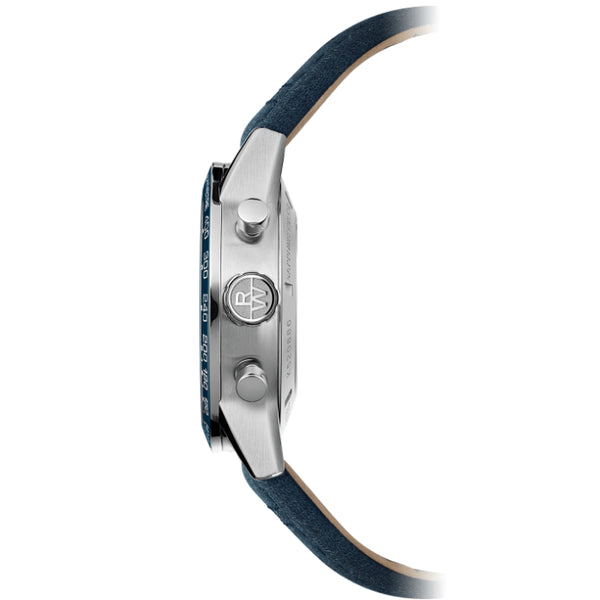 Freelancer Men's Automatic Chronograph Blue Leather Watch | 43.5mm