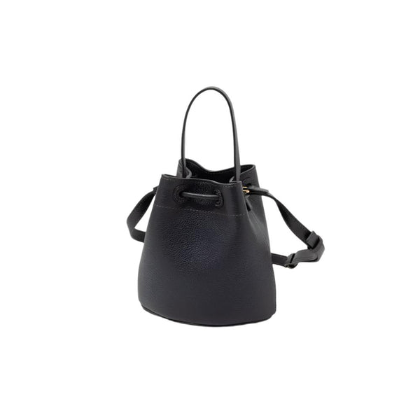 Mini Drawstring Bucket Bag | Black