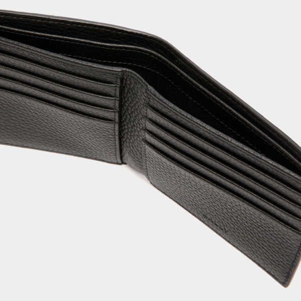 Ribbon | Bifold Wallet in Black Grained Leather