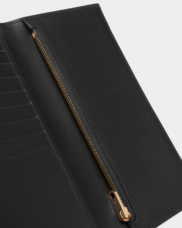 Lock Me | WoLong Wallet In Black Grained Leather