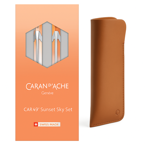 Caran d’Ache 849™ Sunset Sky Set – Pen & Pencil + Leather Case