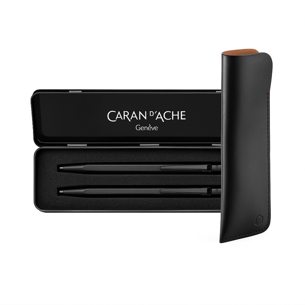 Caran d’Ache 849™ Black Code Set – Pen & Pencil + Leather Case