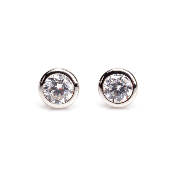 Silver Sparkle Stud Earrings