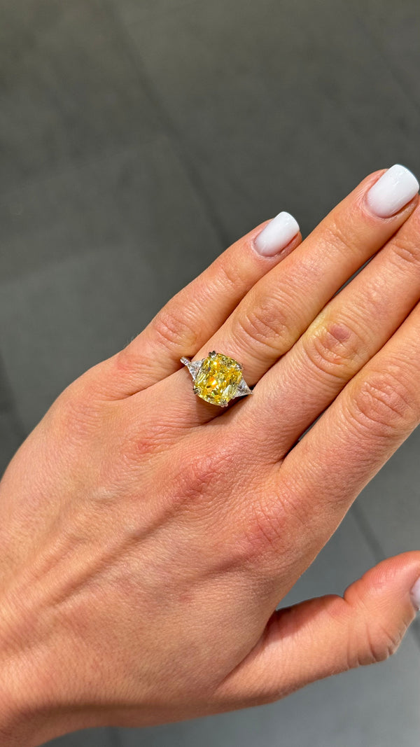 Elongated Cushion Cut Karolina White Silver Ring