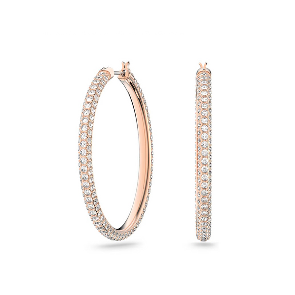 Stone Hoop Earrings Pavé