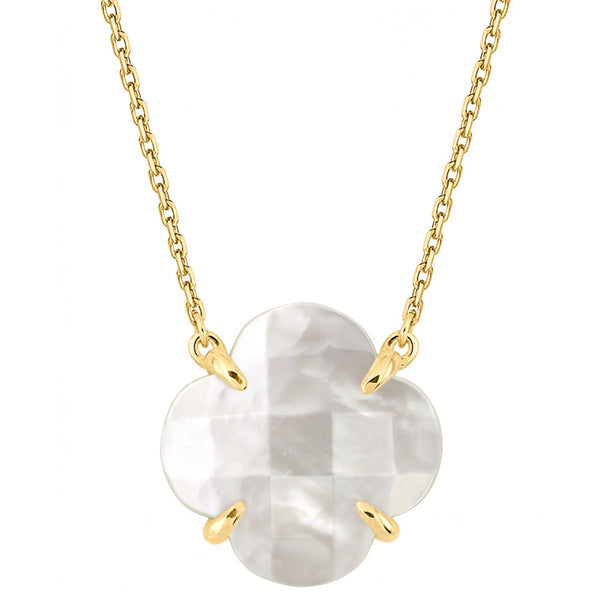Victoria Clover Necklace | Yellow Gold Mop