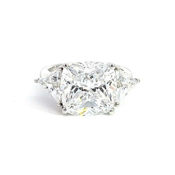 Cushion Cut Karolina White Silver Ring