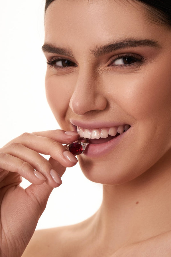 Cushion Cut Karolina White Silver Ring