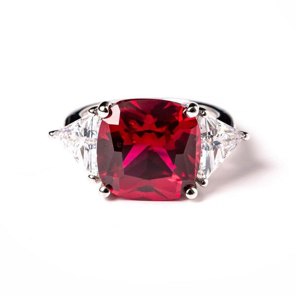 Cushion Cut Karolina White Silver Ring