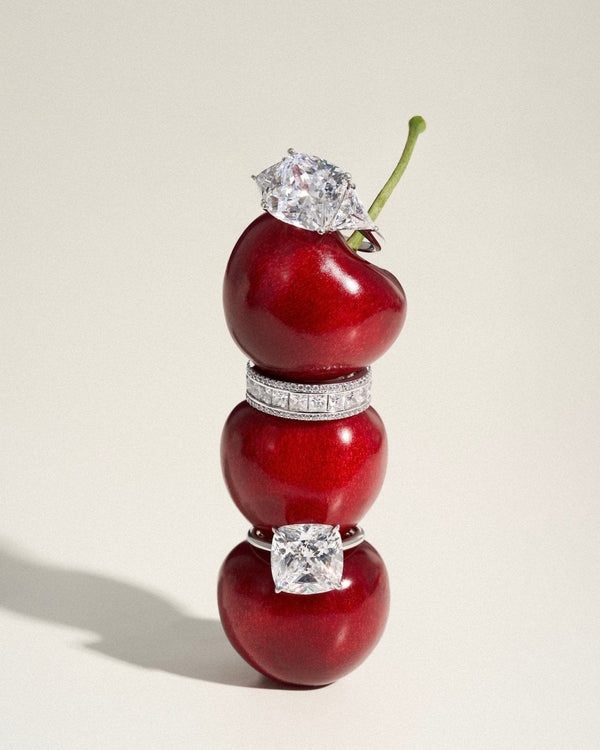 Cushion Cut Karolina White Silver Ring