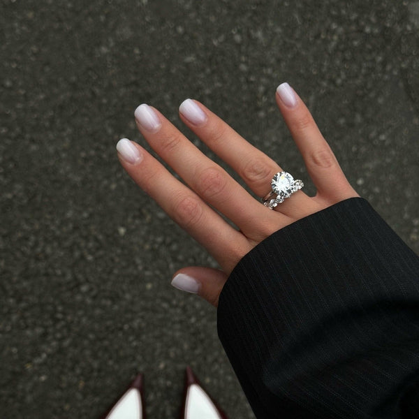 Elegant Classic Round Cut Engagement Ring 12mm