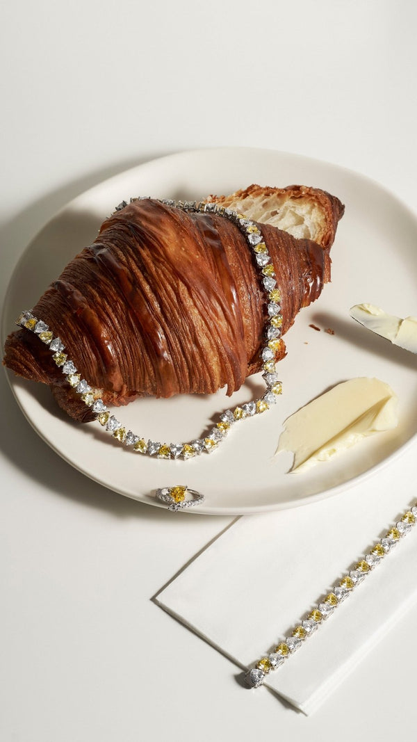 Heart Shaped Silver Tennis Bracelet