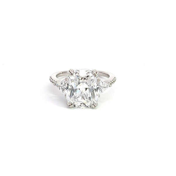 Elongated Cushion Cut Karolina White Silver Ring