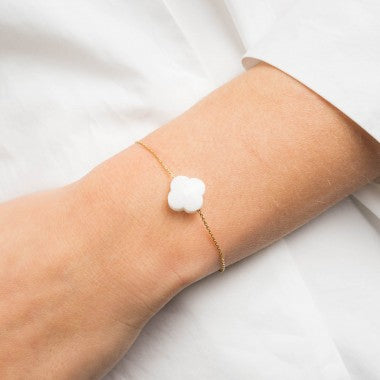 Victoria Clover Bracelet | Yellow Gold | Mop