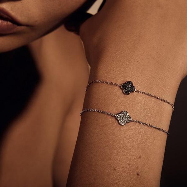 White Gold Clover Bracelet | White Diamonds