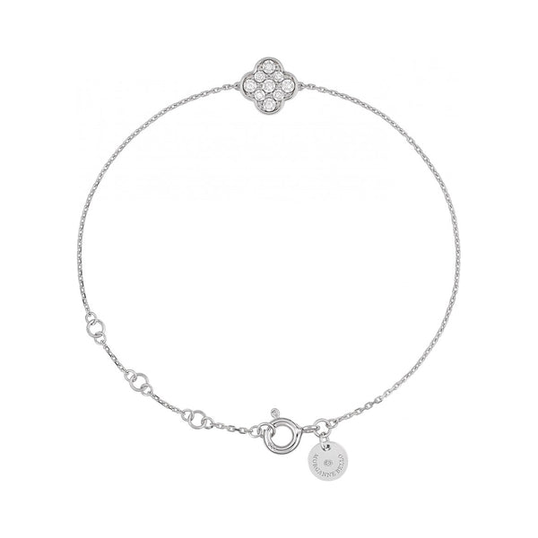 White Gold Clover Bracelet | White Diamonds