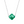 White Gold Clover Necklace | Green Agate