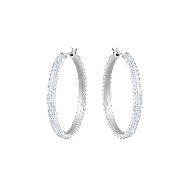 Stone Pierced Earrings Hoop